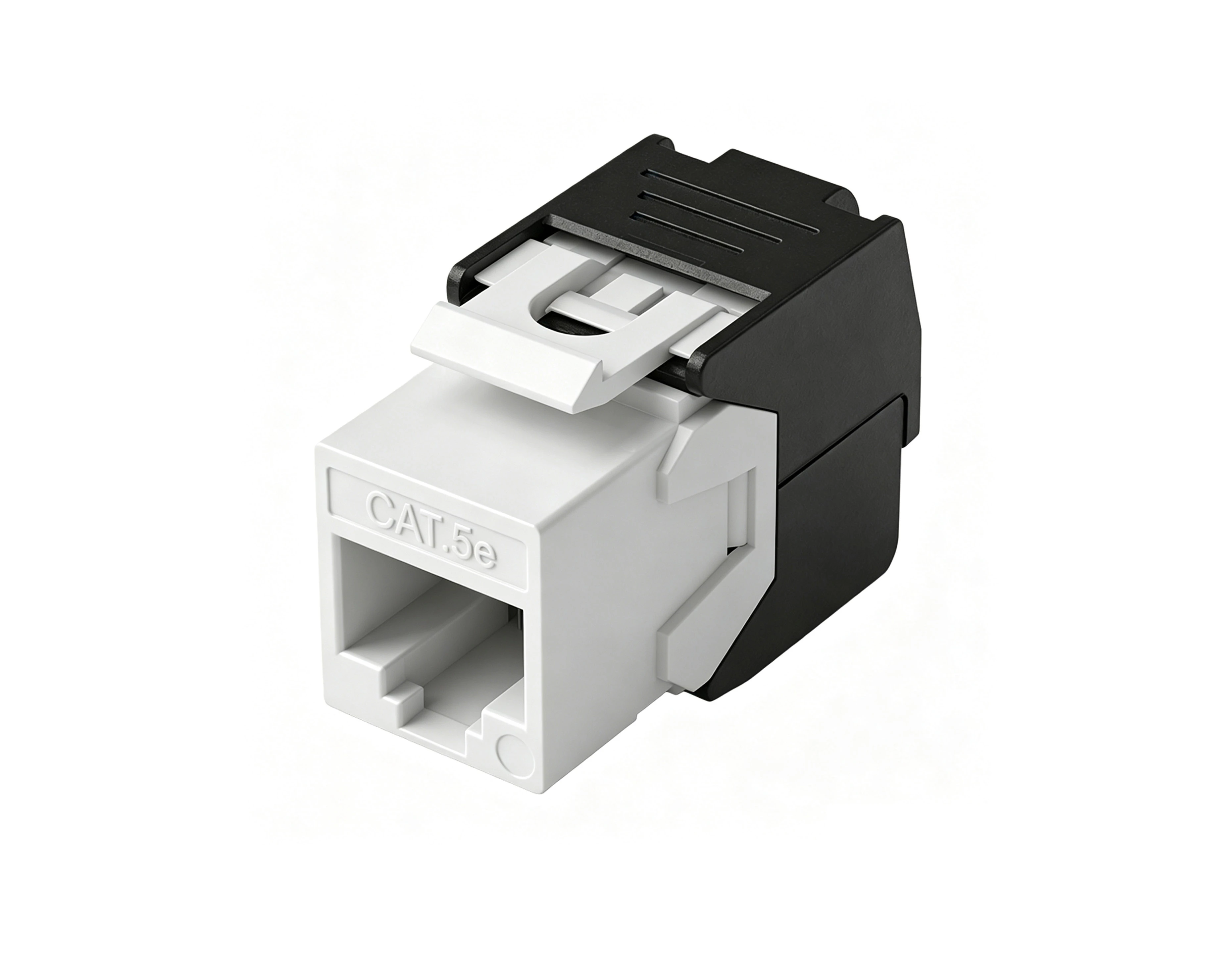SKJ-A33111 Cat.5e RJ45 KeystoneJack sem ferramentas, sem blindagem, 180&deg;, de cima para baixo